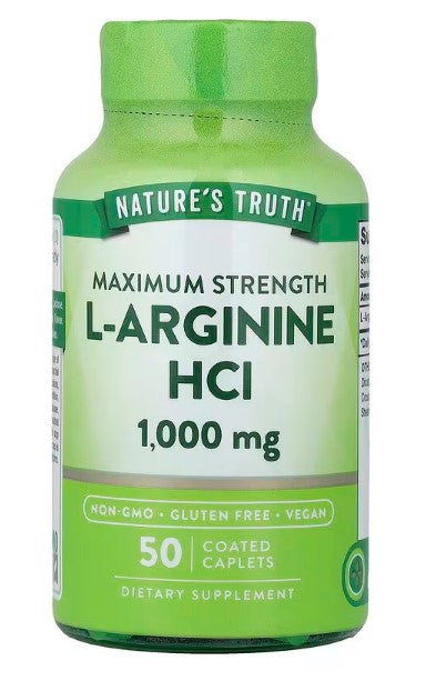 Nature's Truth, L-Arginine HCL, 1,000 mg, 50 Coated Caplets