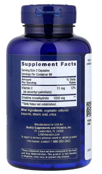 Life Extension, Creatine Capsules, 120 Capsules
