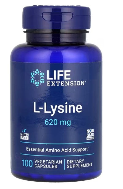 Life Extension, L-Lysine, 620 mg, 100 Vegetarian Capsules