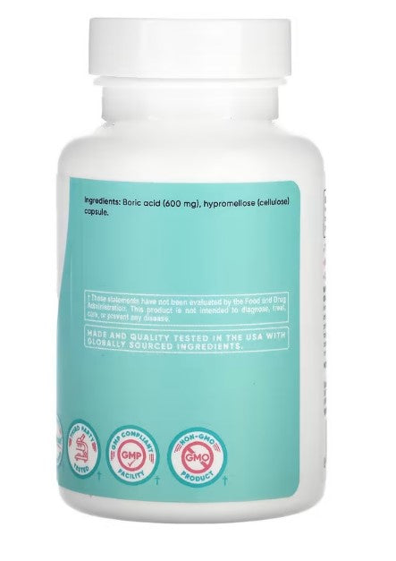 Boric Acid, Vaginal Health, 600mg,30 capsules