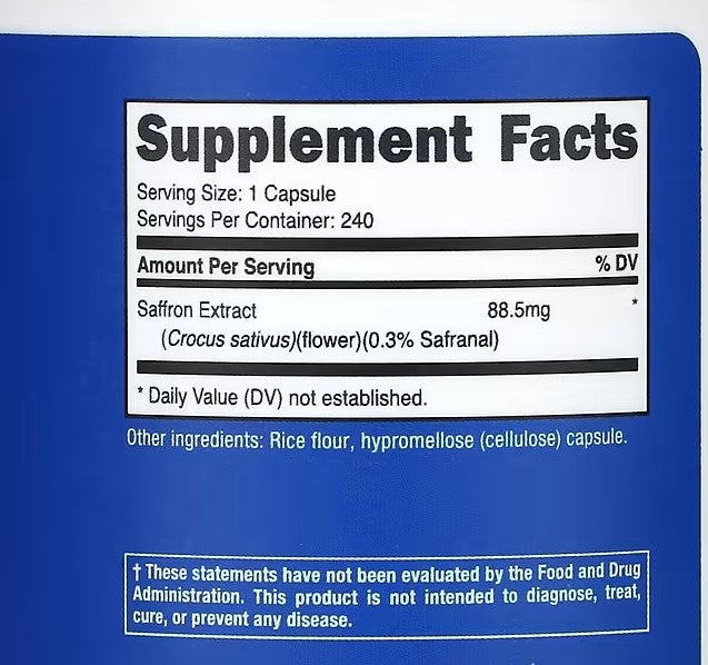 Saffron, 88.5 mg , 240 Capsules