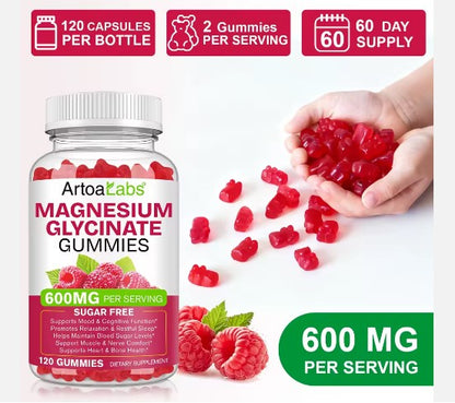 Magnesium Glycinate Gummies, 60 servings, 600mg