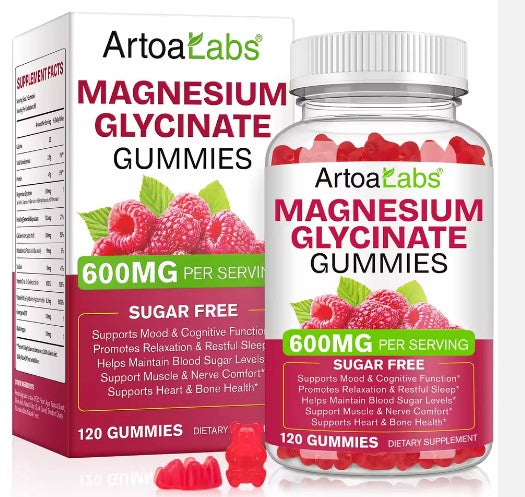 Magnesium Glycinate Gummies, 60 servings, 600mg