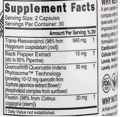 Resveratrol+, 60 Vegan Capsules,Nutri,