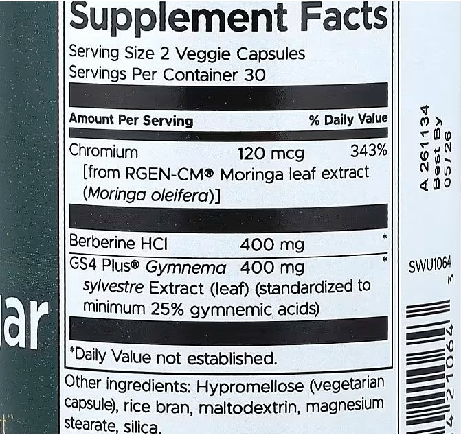 Berberine+ Chromium, 60 veggie capsules