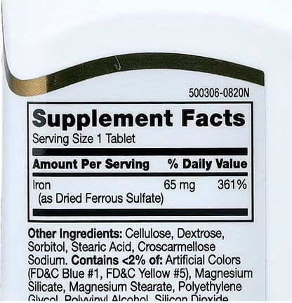 Iron, 65 mg, 21st Century,120 Tablets
