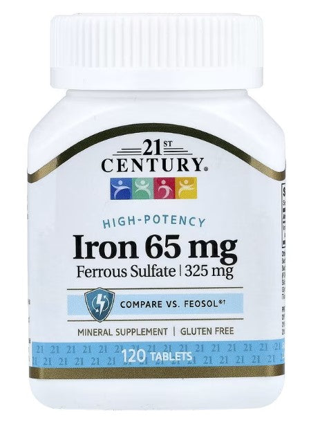 Iron, 65 mg, 21st Century,120 Tablets