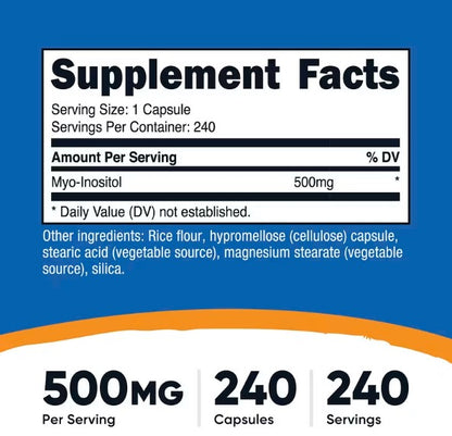 Nutricost, Inositol, 500 mg, 240 Capsules