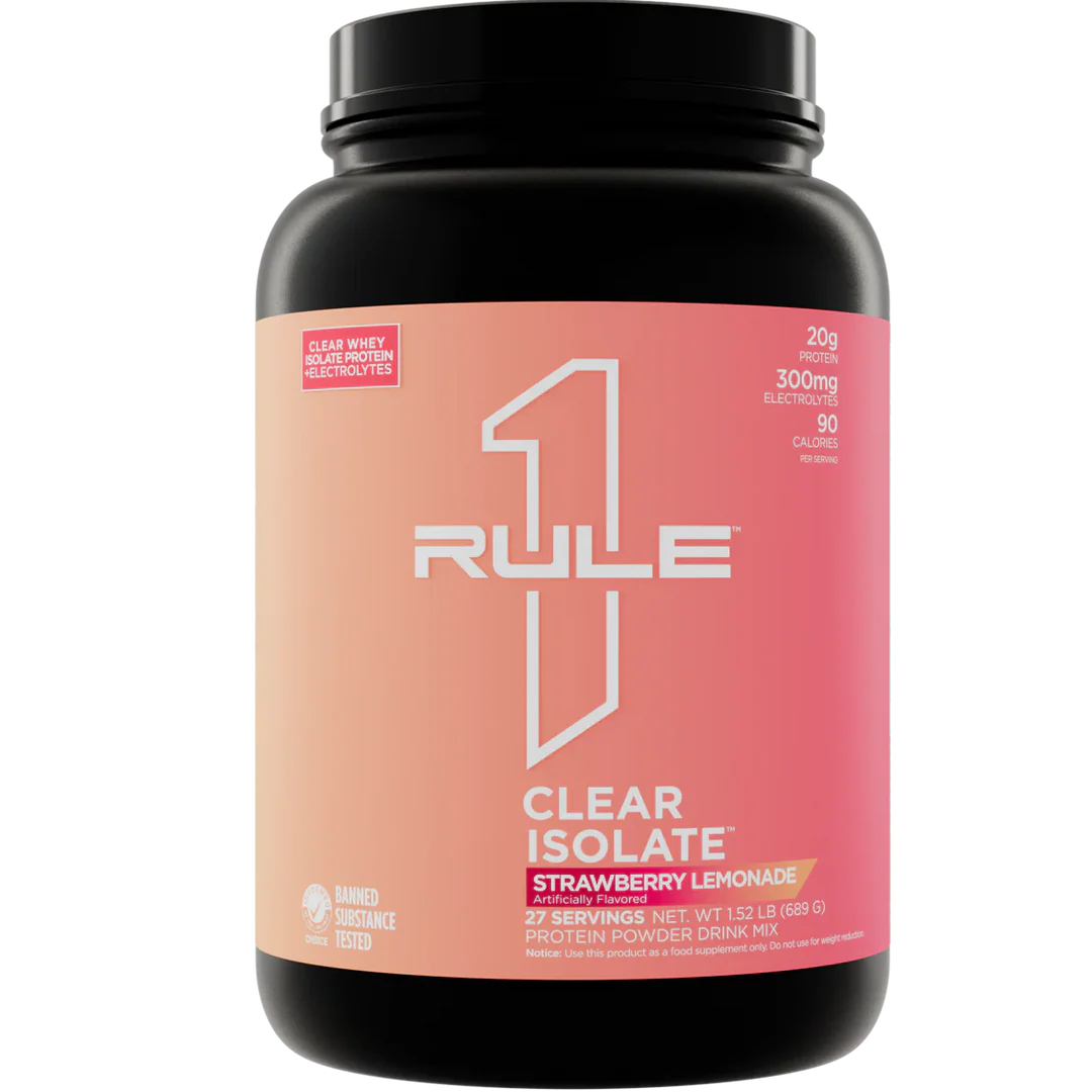 Clear Whey Isolate Rule1 - Rule 1 R1 Clear Isolate  - Gluten Free,  Helps with Muscle, Strength and Recovery