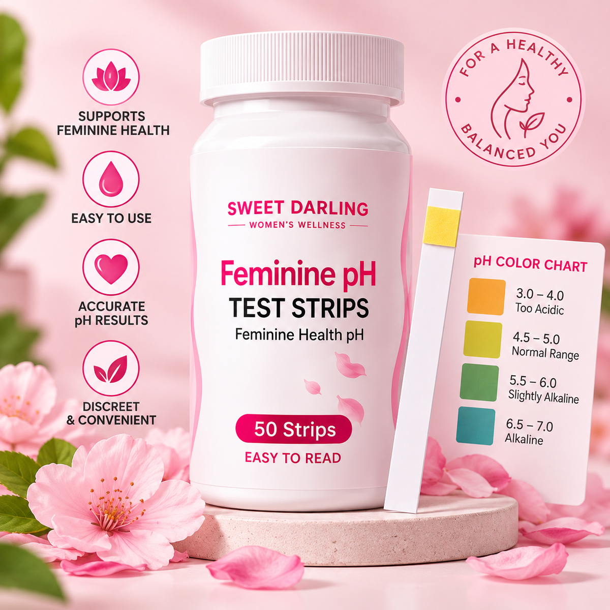 Feminie pH test sticks , 50 test (easy at home)