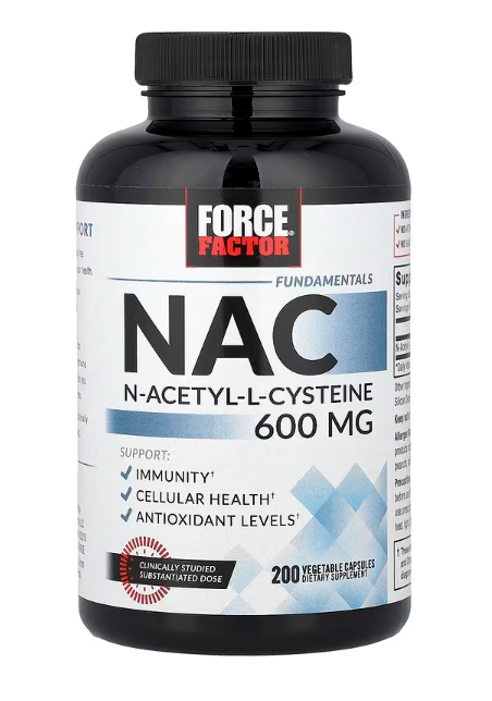 Force Factor,NAC, N-Acetyl-L-Cysteine, 600 mg, 200 Vegetable Capsules