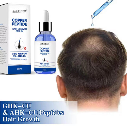 سيروم شعر بببتيد النحاس - ببتيدات 10% GHK-Cu + 5% AHK-Cu لنمو الشعر وصحة فروة الرأس - علاج متطور لإعادة نمو الشعر للحصول على شعر أكثر كثافة وامتلاءً