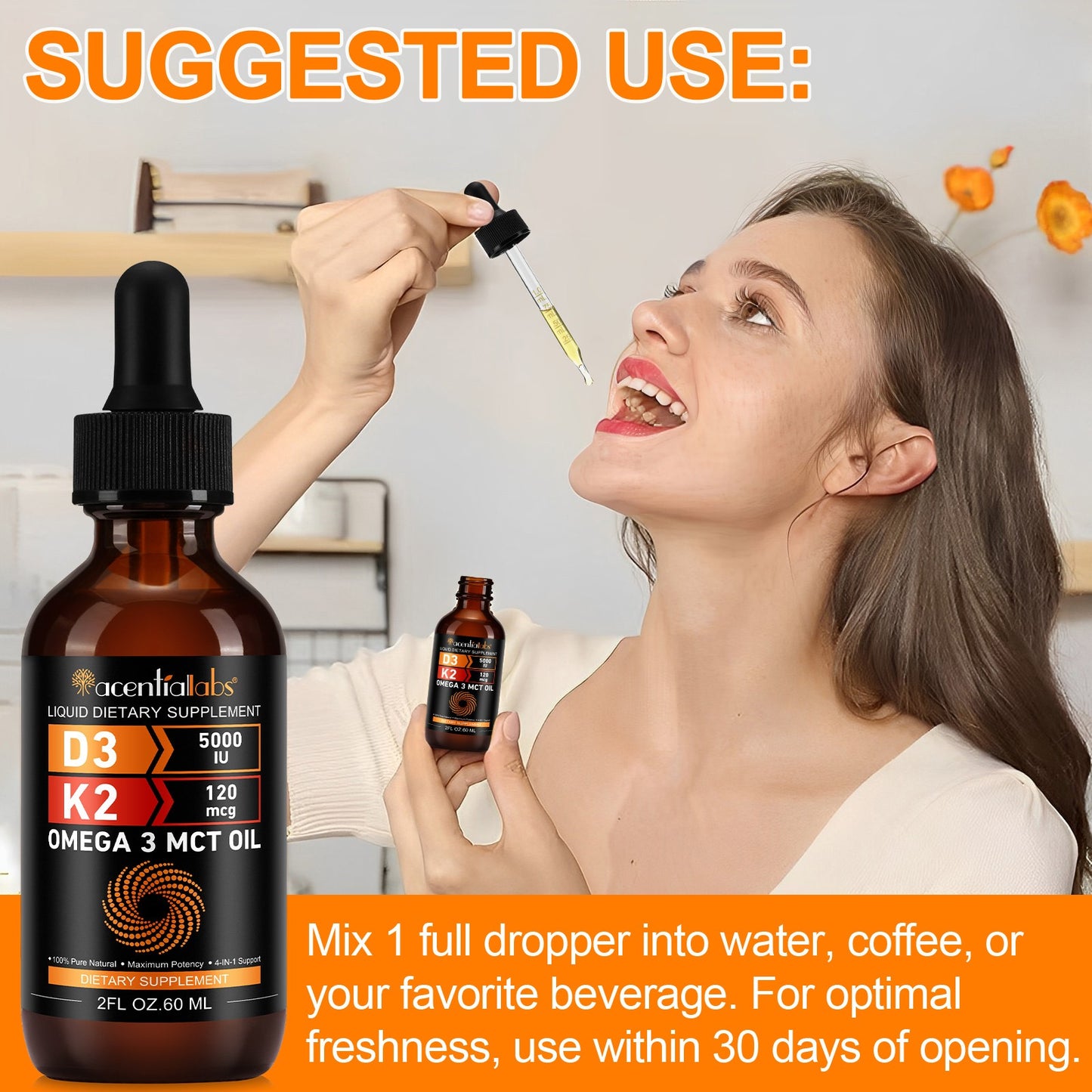 D3 & K2 with omega3 and mct oil ,(5000IU,120mcg)