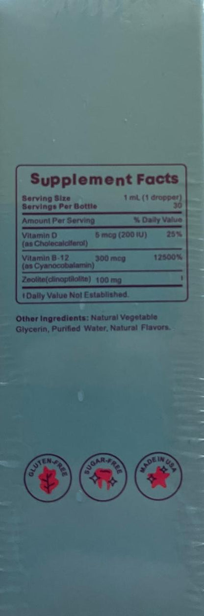 Zeolite Clinoptillite  Methylated B12 & Vitamin D3 | 30 Servings