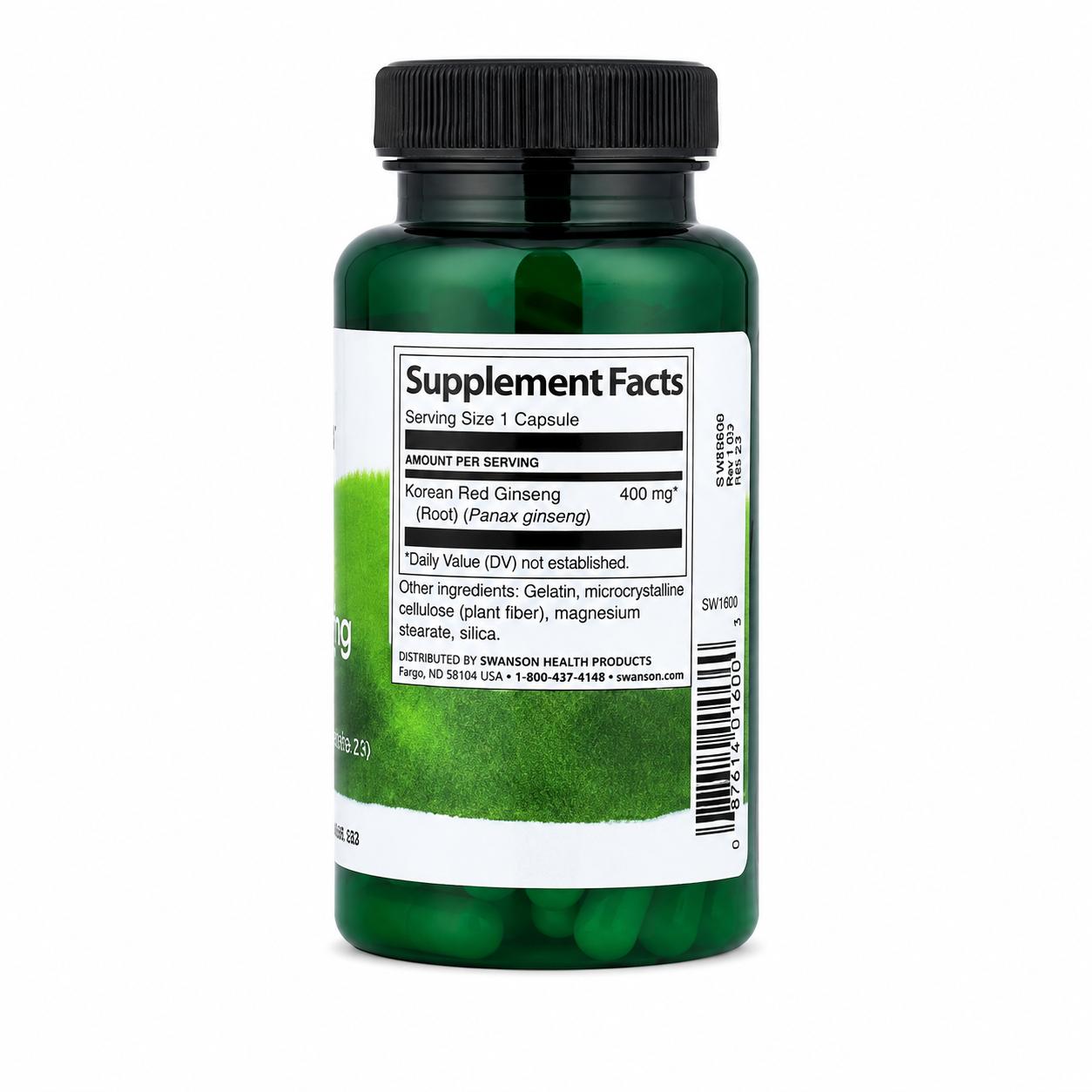 Swanson, Full Spectrum Korean Red Ginseng Root, 400 mg, 90 Capsules