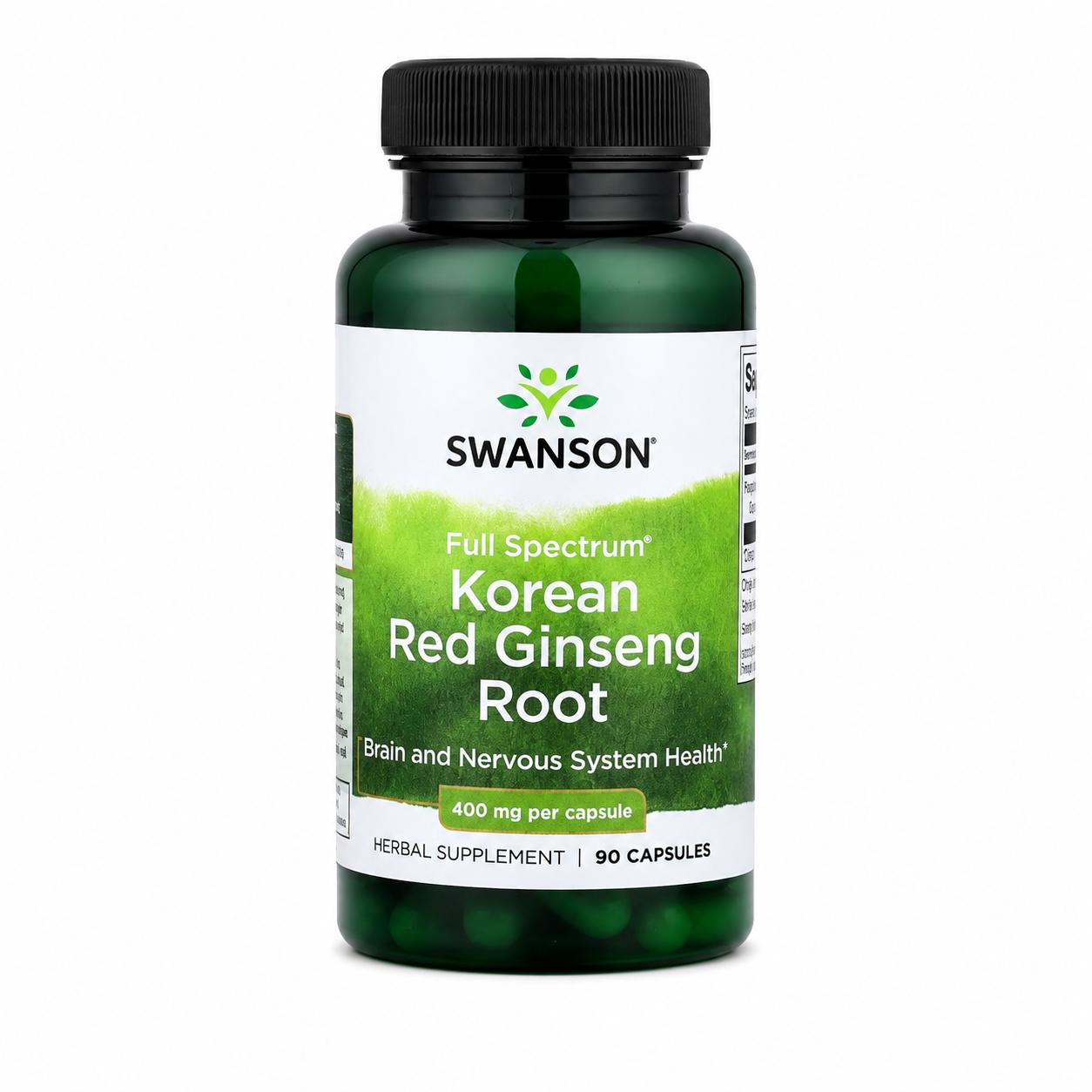 Swanson, Full Spectrum Korean Red Ginseng Root, 400 mg, 90 Capsules